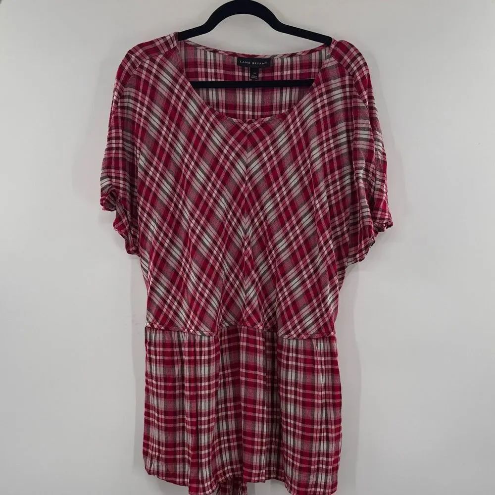 3For$20 Lane Bryant Red Plaid Blouse size: 24
